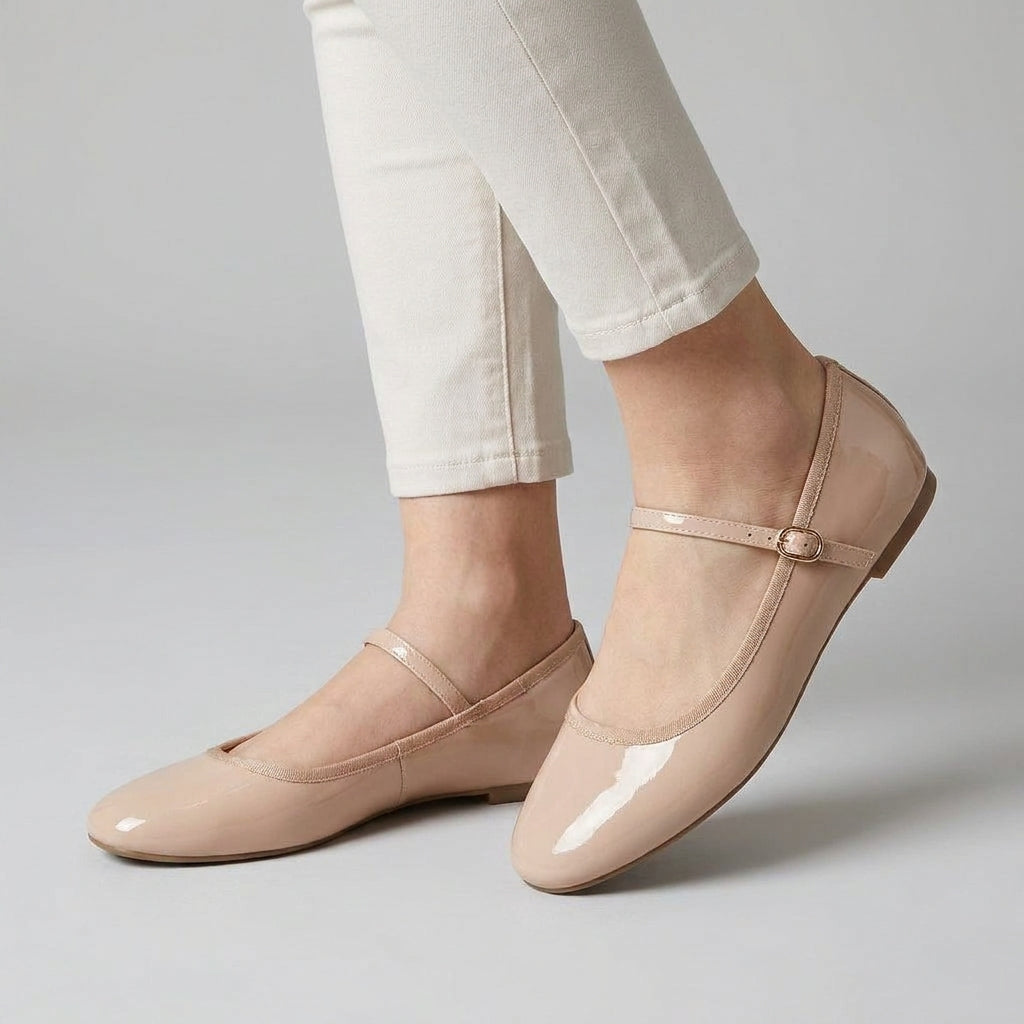 Mocassin Ballerine Vernis à Bout Rond