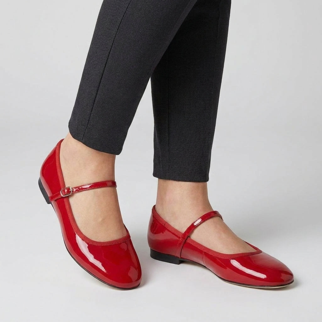 Mocassin Ballerine Vernis à Bout Rond