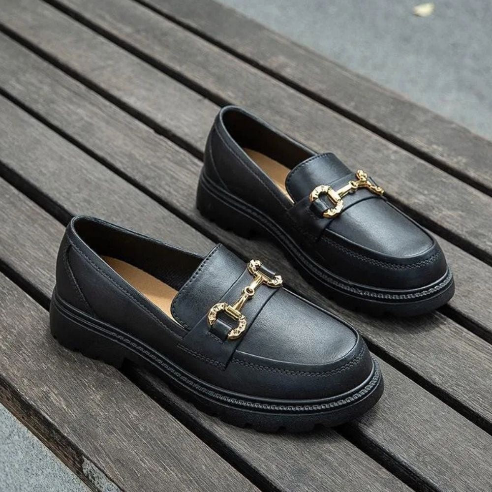 Mocassins pour Femme avec Chaîne Dorée