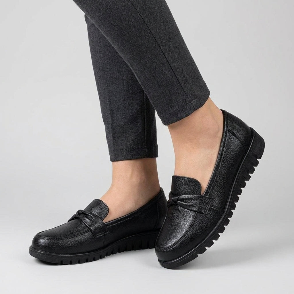 Mocassins pour Femme Effet Cuir avec Coutures Apparentes