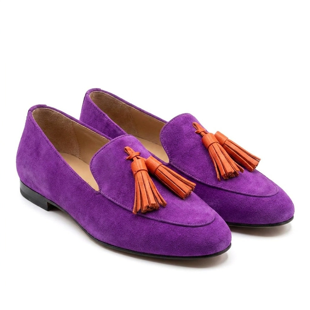 Mocassins pour Femme Colorés à Glands et Talons Plats