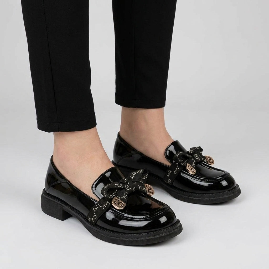 Mocassins pour Femme Plateforme Nœud Papillon