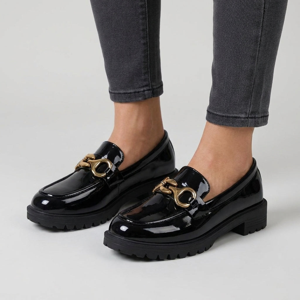 Mocassins pour Femme à Plateforme de Style Britannique