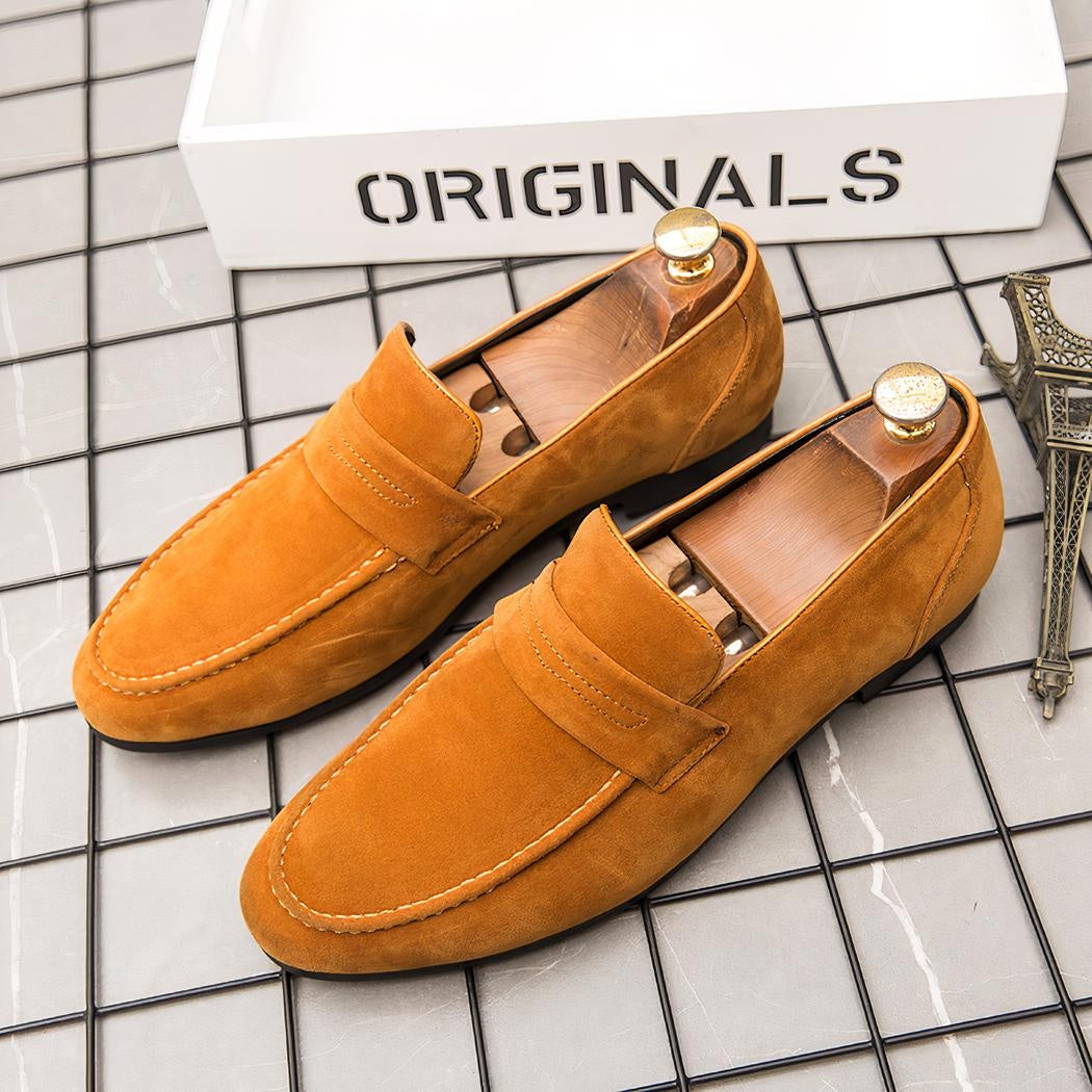 Mocassins pour Homme en Daim à Talon Carré