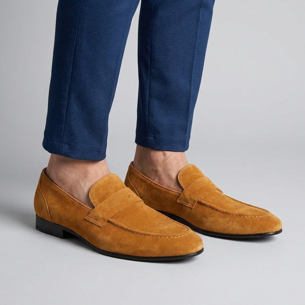 Mocassins pour Homme en Daim à Talon Carré