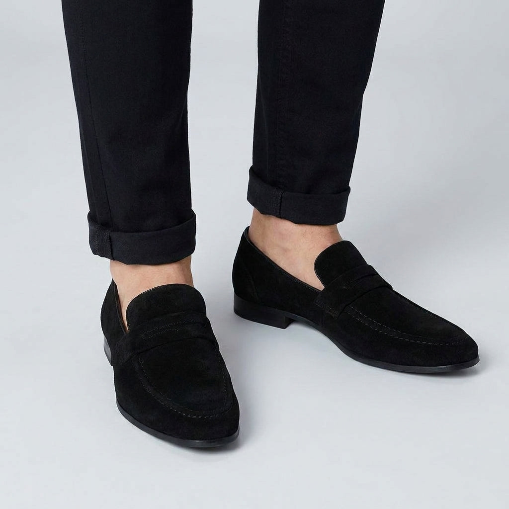 Mocassins pour Homme en Daim à Talon Carré