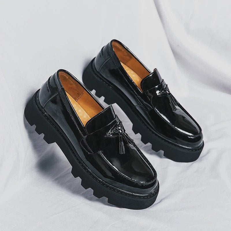 Mocassins pour Homme Vernis à Plateforme