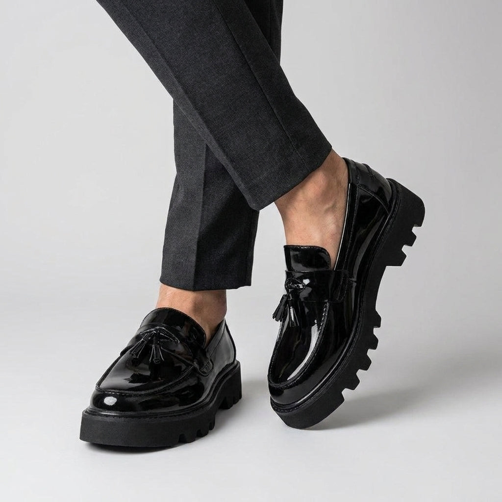 Mocassins pour Homme Vernis à Plateforme