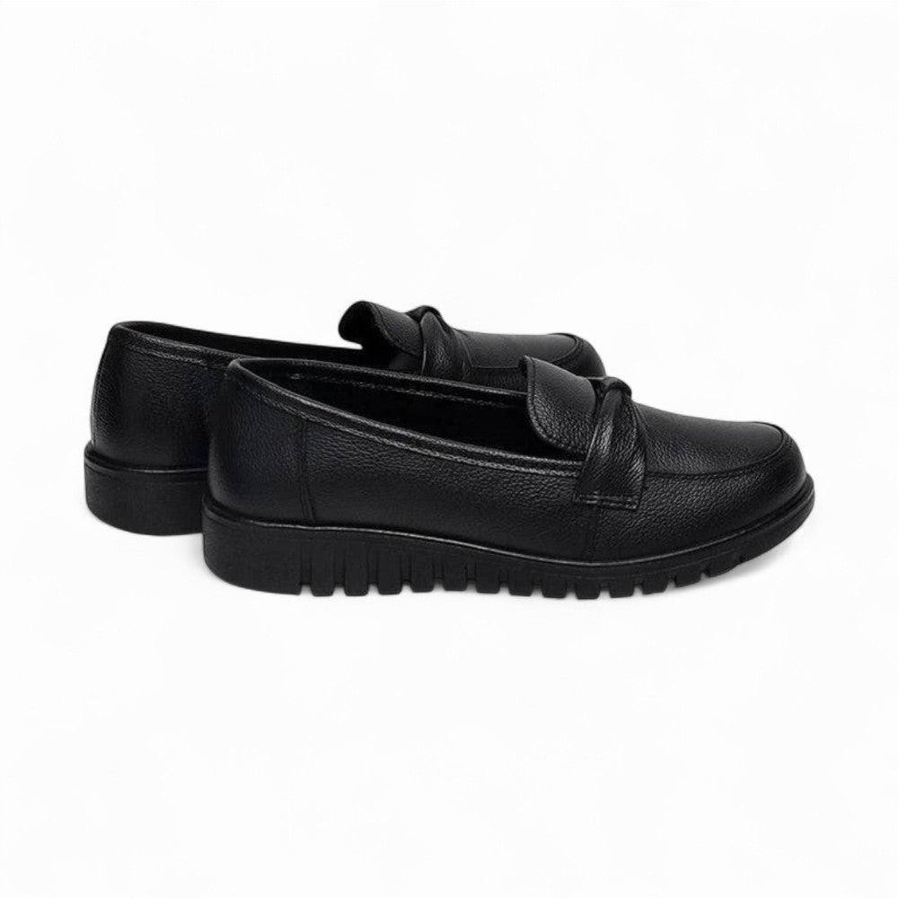 Mocassins pour Femme Orthopédiques Effet Cuir avec Coutures Apparentes