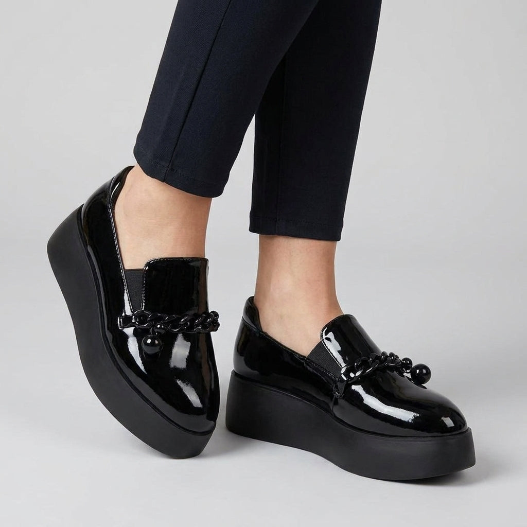Mocassins à Plateforme à Chaîne Métallique